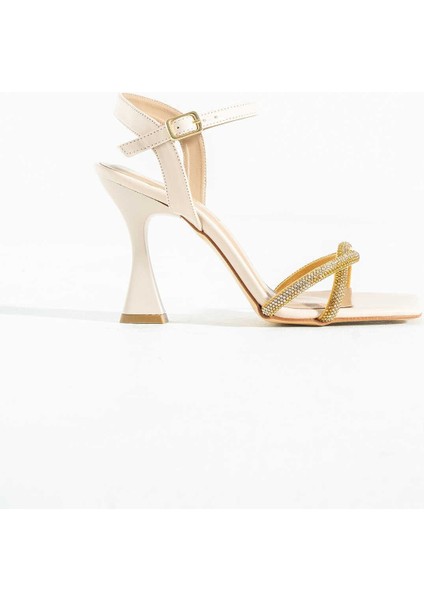 Taşlı Klasik Topuklu Ayakkabı Kalın Topuklu Önü Açık Yazlık Ayakkabı Bağlamalı Abiye Ayakkabı fiyatları