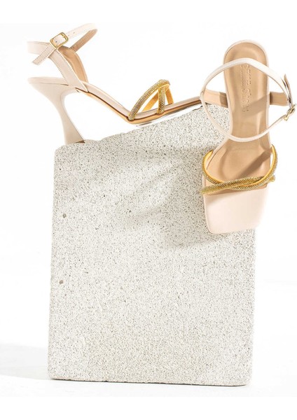 Taşlı Klasik Topuklu Ayakkabı Kalın Topuklu Önü Açık Yazlık Ayakkabı Bağlamalı Abiye Ayakkabı fırsatları