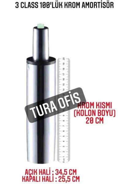 Kromajlı Metal Ayak +Çap 60 mm Teker+Amortisör+Tek Kol Mekanizma