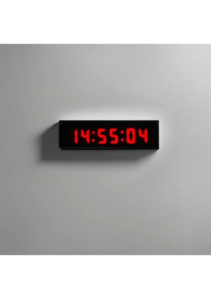 Sanec Saniyeli Dijital LED Duvar ve Masa Saat ve Derece - Kırmızı (Kasa Ölçüsü: 7X26 Cm)