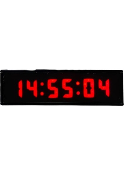 Sanec Saniyeli Dijital LED Duvar ve Masa Saat ve Derece - Kırmızı (Kasa Ölçüsü: 7X26 Cm)