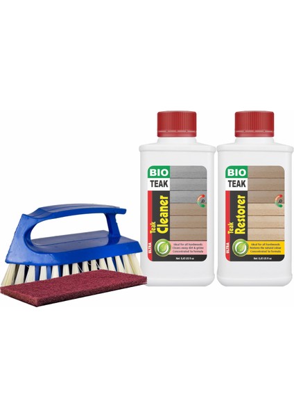 Bıo-Teak Care Kıt / Ultra (2 x 250 Ml) 2 Aşamalı Konsantre Teak Bakım Seti