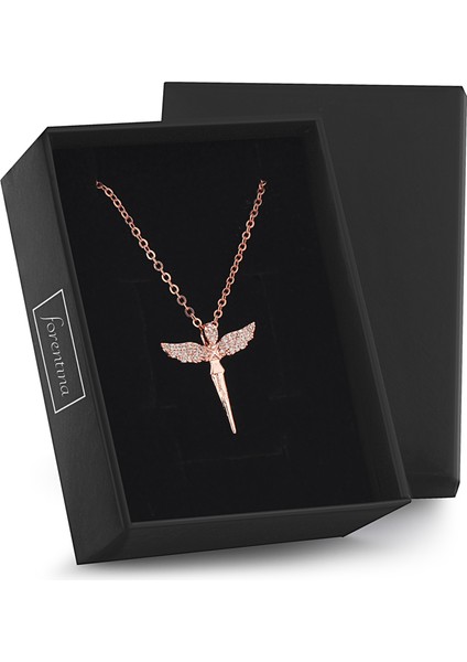 Rose Melek Kolye &amp; Rose Solmayan Gül Hediye Set PS2758 fiyatları