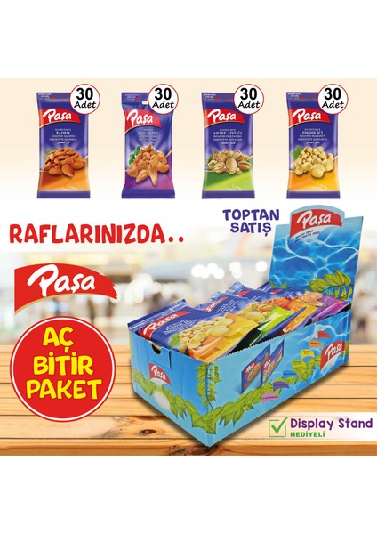 Paşa Kuruyemiş Toptan Karışık Kuruyemiş 40 gr x 120 Adet (1. Kalite)