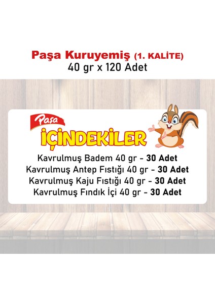 Paşa Kuruyemiş Toptan Karışık Kuruyemiş 40 gr x 120 Adet (1. Kalite)