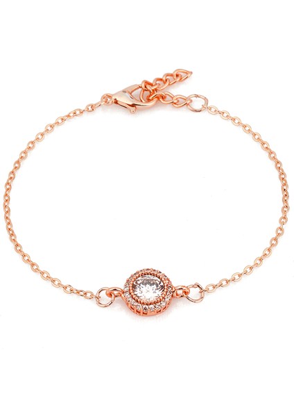 Rose Renk Zirkon Taşlı Tektaş Kolye Küpe Bileklik Yüzük Takı Seti PS2784 fiyatları