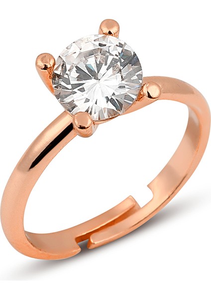 Rose Renk Zirkon Taşlı Tektaş Kolye Küpe Bileklik Yüzük Takı Seti PS2784 fırsatları