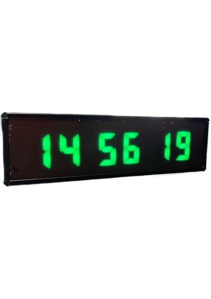Sanec Saniyeli Dijital LED Duvar ve Masa Saat ve Derece - Yeşil (Kasa Ölçüsü: 7X26 Cm)