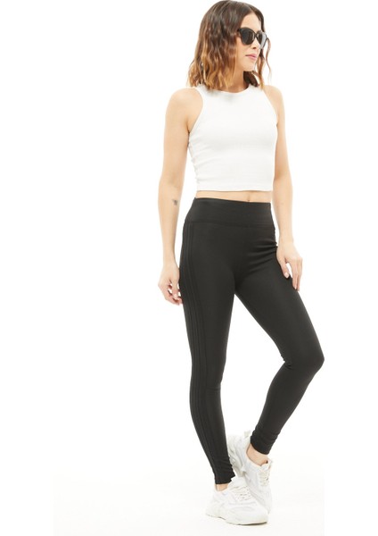 Şardonlu Kışlık Üç Çizgili Tayt