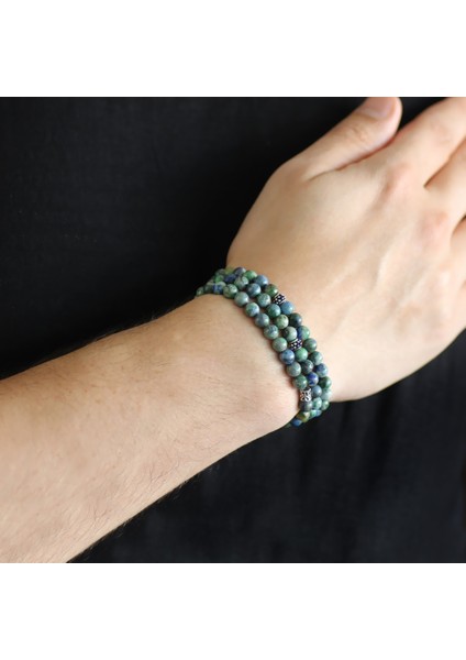 Hem Bileklik - Hem Kolye - Hem Tesbih 99LU Azurite Doğaltaş Takı modelleri