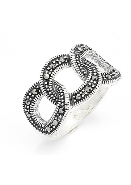 Gümüş 925 Ayar Kadın Yüzük Markazit Taşlı