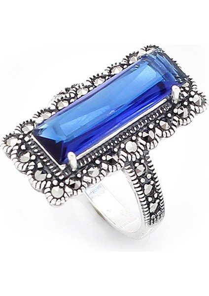 Gümüş 925 Ayar Kadın Yüzük Markazit Taşlı