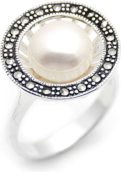 Gümüş 925 Ayar Kadın Yüzük Markazit Taşlı