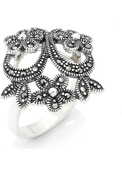 Gümüş 925 Ayar Kadın Yüzük Markazit Taşlı