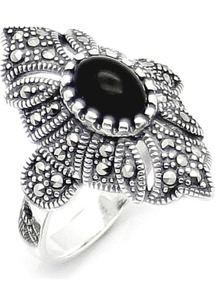 Gümüş 925 Ayar Kadın Yüzük Markazit Taşlı