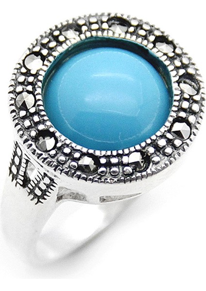 Gümüş 925 Ayar Kadın Yüzük Markazit Taşlı