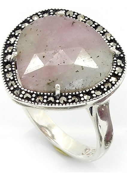 Gümüş 925 Ayar Kadın Yüzük Markazit Taşlı