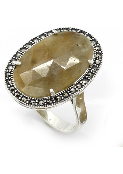 Gümüş 925 Ayar Kadın Yüzük Markazit Taşlı