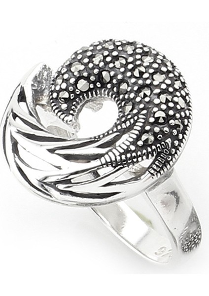 Gümüş 925 Ayar Kadın Yüzük Markazit Taşlı