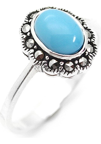 Gümüş 925 Ayar Kadın Yüzük Markazit Taşlı