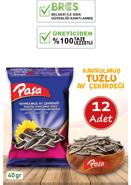 Paşa Kuruyemiş Ay Çekirdeği 40 gr x 12 Adet