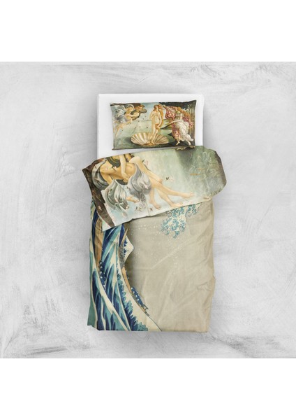 The Birth Of Venus & The Great Wave Of Kanagawa Çift Taraflı Nevresim Takımı