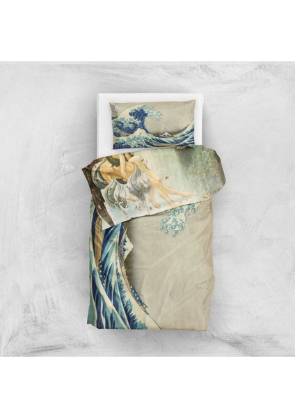 The Birth Of Venus & The Great Wave Of Kanagawa Çift Taraflı Nevresim Takımı