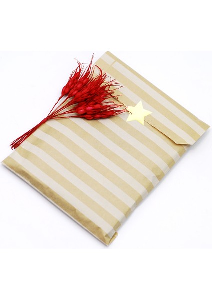Çizgi Desenli 25 Adet Kese Kağıdı Kraft Beyaz 11 x 20 cm indirimleri