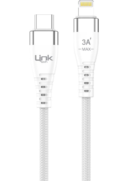 Linktech K650 Mfı Lisanslı Type-C - Lightning 27W 3A Şarj Kablosu Beyaz