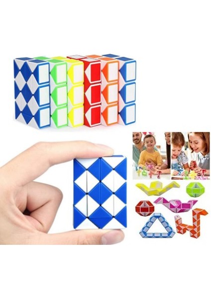 24 Parça Magic Snake Rubik Yılan Zeka Küpü Mini Boy