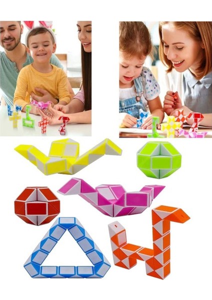 24 Parça Magic Snake Rubik Yılan Zeka Küpü Mini Boy fırsatları