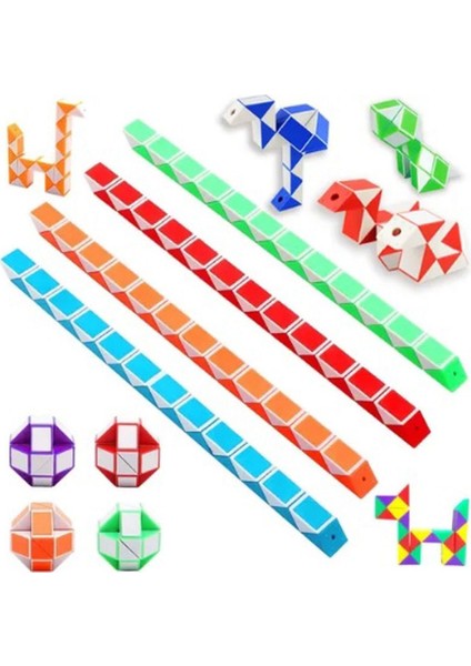 24 Parça Magic Snake Rubik Yılan Zeka Küpü Mini Boy indirimleri