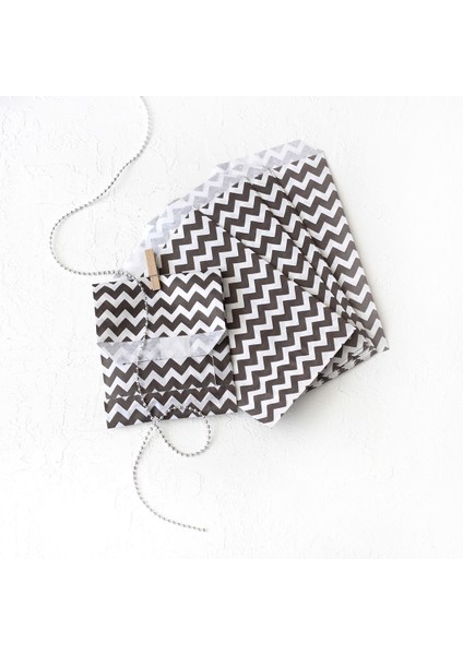 Zikzak Desenli 50 Adet Kese Kağıdı Beyaz Siyah 11 x 20 cm fiyatları