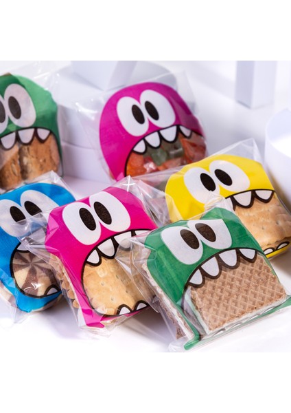 Sarı Canavar Desenli Bantlı Cake Pops ve Kurabiye Poşeti, 10X15 cm 100 Adet fiyatları