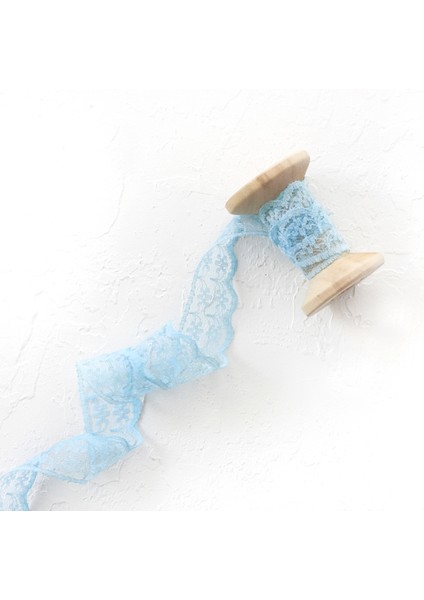 Dantel Şeklinde Kesilmiş Şerit 2 Metre, 2 cm Genişlik Mavi