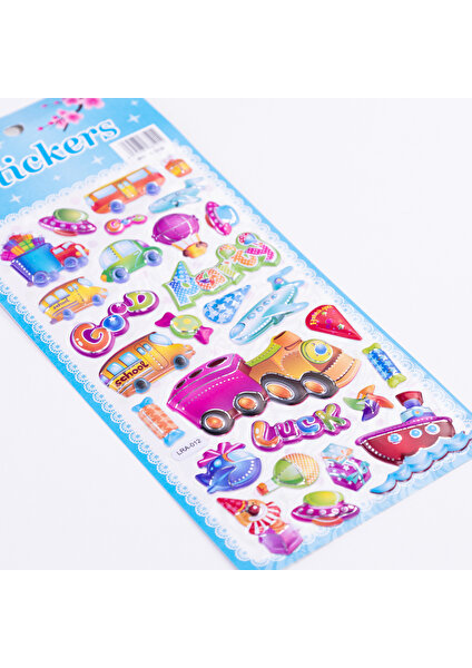 Kabartmalı Büyük Yapışkan Sticker, Araçlar  3 Sayfa