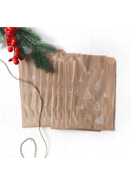 Çam Desenli 50 Adet Kraft Kese Kağıdı 11 x 20 cm indirimleri