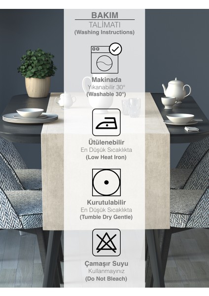 Kadife Efektli Ekru Renk Aura Serisi Runner 40 x 140 indirimleri