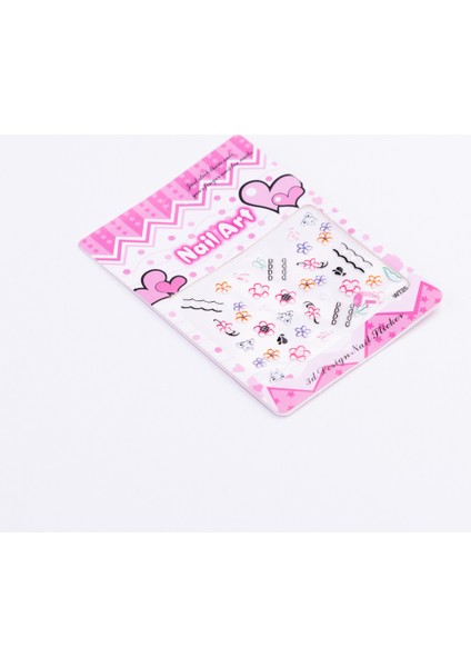 Renkli Yapışkanlı Tırnak Sticker Seti, Karışık 1 Adet