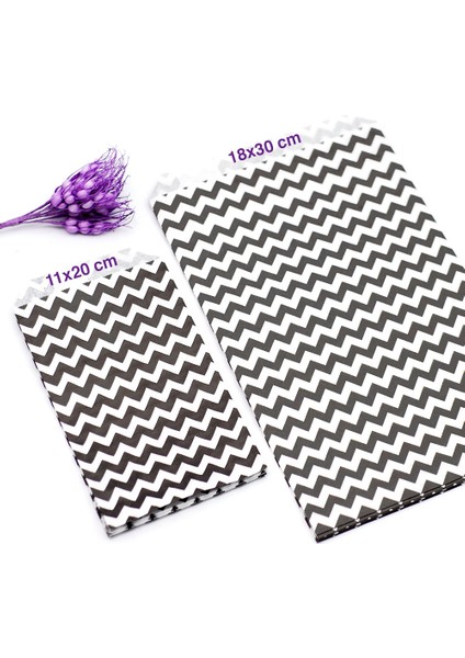 Puantiye Desenli 25 Adet Kese Kağıdı Beyaz Siyah 11 x 20 cm fırsatları