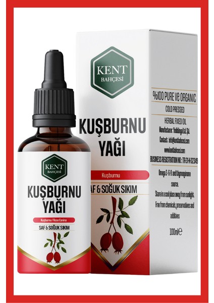 Kuşburnu Çekirdeği Yağı 30 ml %100 Saf Doğal ve Katkısız Soğuk Sıkım Cold Press Rose Canina Oil