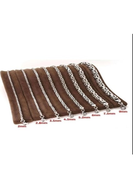 Erkek Gümüş Bileklik - 925 Ayar Gümüş 3.5 mm Kare Kral Model Erkek Bileklik