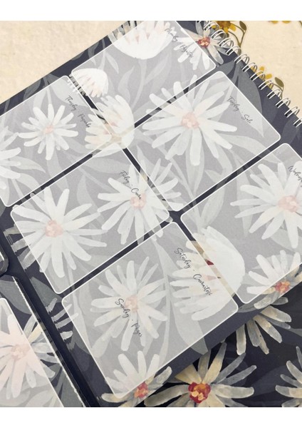 Spiralli Siyah Çiçek Desenli Planlayıcı Defter Planner fırsatları