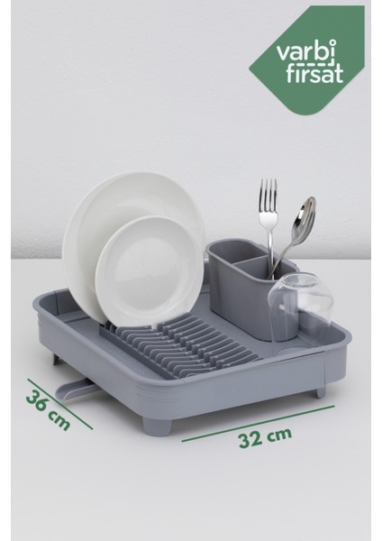 Tekno Trust Gri Açılır Kapanır Sürgülü Tabaklık Bulaşıklık Bulaşık Sepeti / Açık Gri 36 x 46 10 Plastik modelleri