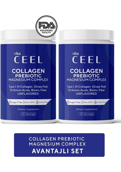 Vita Ceel 2'li Magnezyum Complex ve Collagen Tip 1, 3