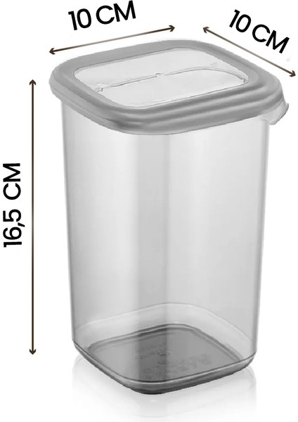 Tekno Trust Plastik Full+Full Set 36'lı Etiketli Kare Erzak Saklama Kabı Seti X12(1750ML-1200ML-450ML ) Mikroda