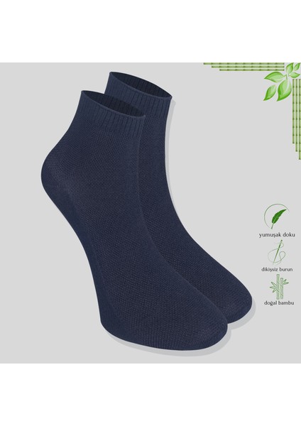 Kral Socks -Erkek Patik Lacose Kabartma Desenli (3 Adet) Bambu Dikişsiz Parfümlü Kısa Çorap