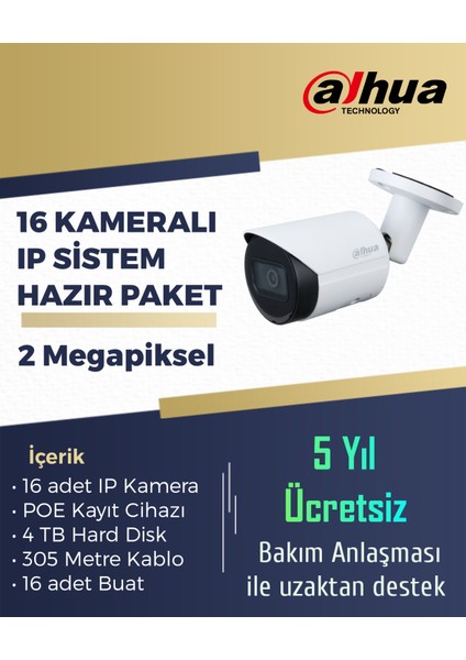 2 Megapiksel Starlight Ip Kamera Seti - 16 Ip Kameralı Hazır Paket