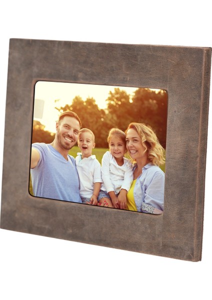 Gerçek Deri Masaüstü Fotoğraf Çerçevesi, 22X17CM (15X10 Foto) Antik Kahve fiyatları