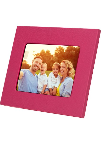 Gerçek Deri Masaüstü Fotoğraf Çerçevesi, 22X17CM (15X10 Foto) Pembe fiyatları